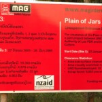 Další informační cedule o odminované části Planiny džánů